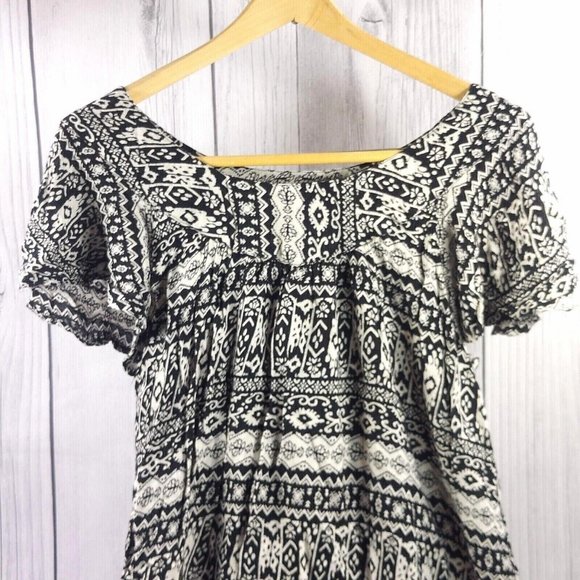 Summer Dress Butterfly Sleeve Long Loose Comfy Top Dress Black/Beige Size XL - Picture 3 of 12